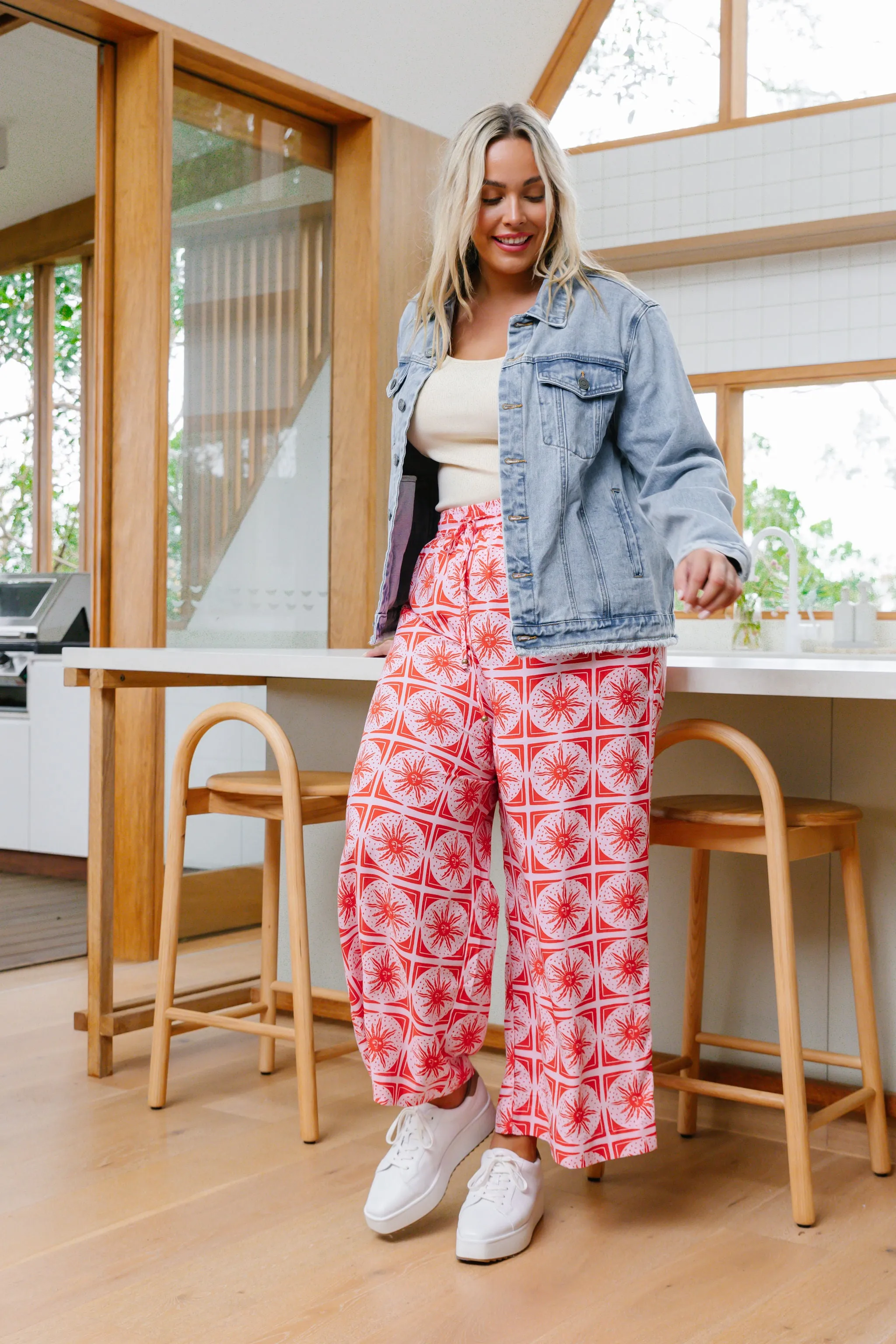 Gina Pant In Chasing Sunlight Red