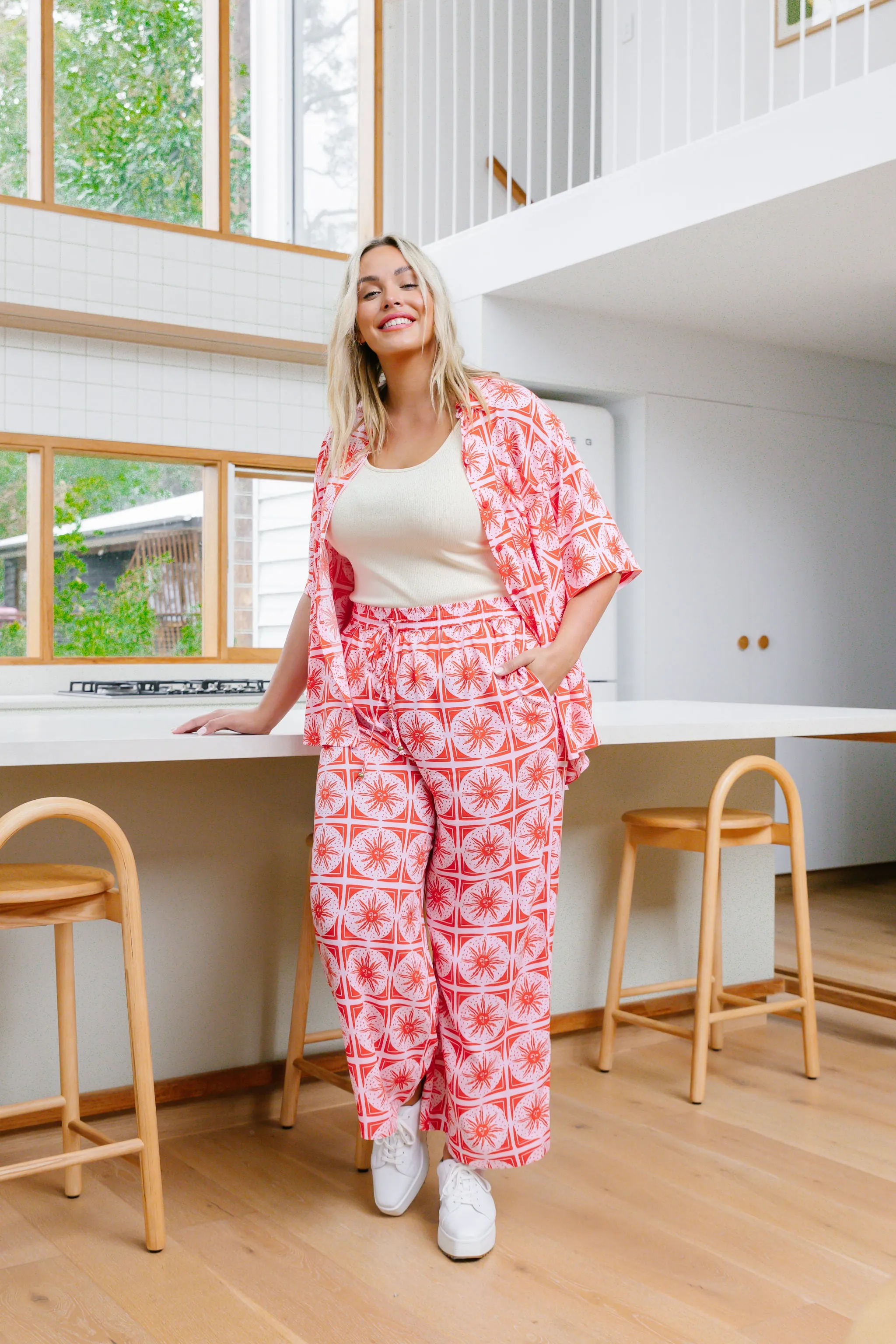 Gina Pant In Chasing Sunlight Red