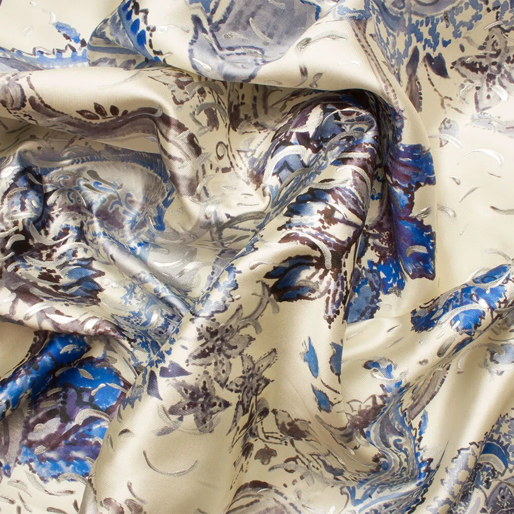 Hand Painted Watercolour Silk Mikado