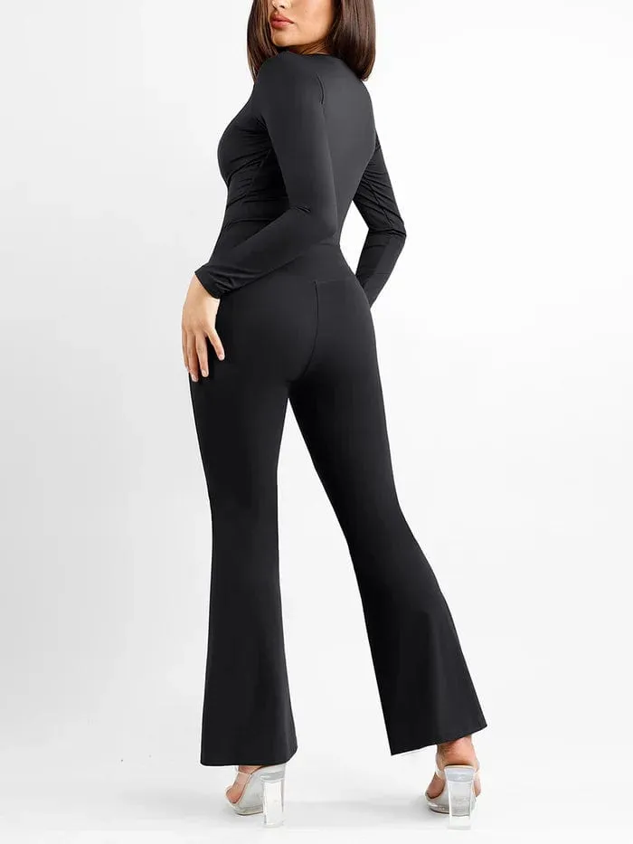 High Waist Flare with Tummy Control and Split Hem Shapewear Pants