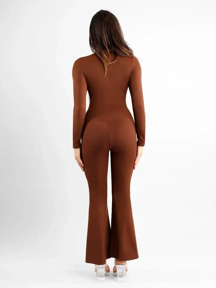 High Waist Flare with Tummy Control and Split Hem Shapewear Pants