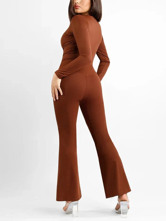 High Waist Flare with Tummy Control and Split Hem Shapewear Pants