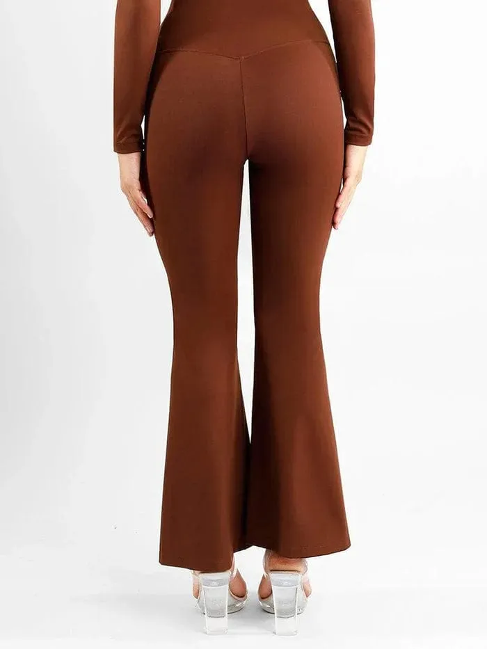 High Waist Flare with Tummy Control and Split Hem Shapewear Pants