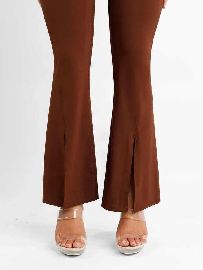 High Waist Flare with Tummy Control and Split Hem Shapewear Pants