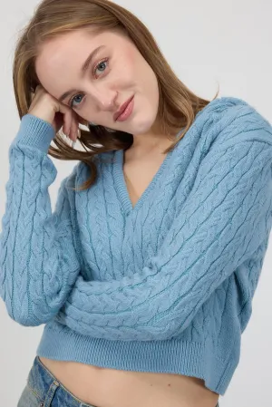 Hooded Cable Knit Sweater