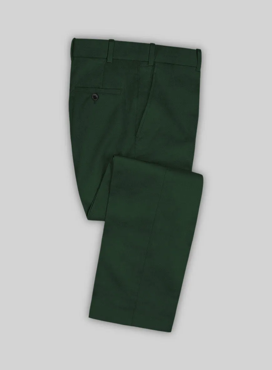 Italian Emerald Green Cotton Stretch Suit
