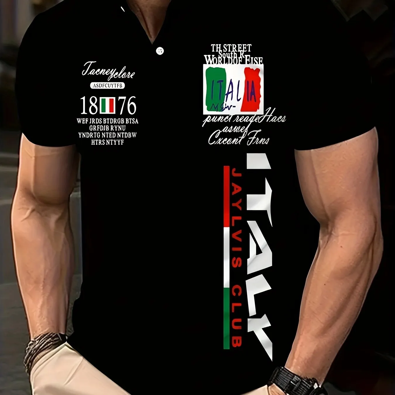 Italianinspired Mens Graphic Golf Shirts Stylish Comfortable Perfect for Golf