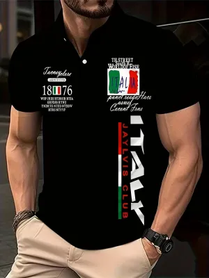 Italianinspired Mens Graphic Golf Shirts Stylish Comfortable Perfect for Golf