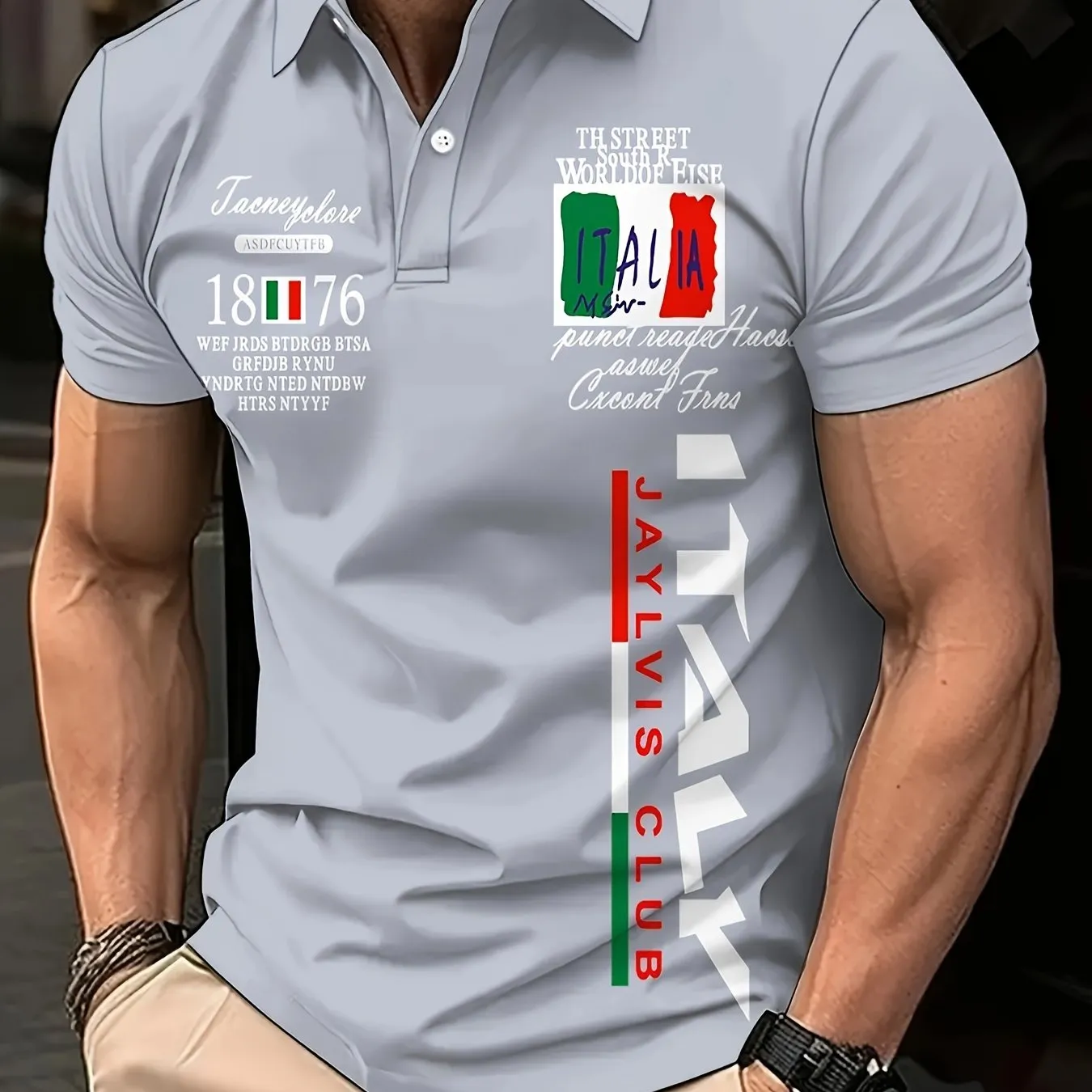 Italianinspired Mens Graphic Golf Shirts Stylish Comfortable Perfect for Golf