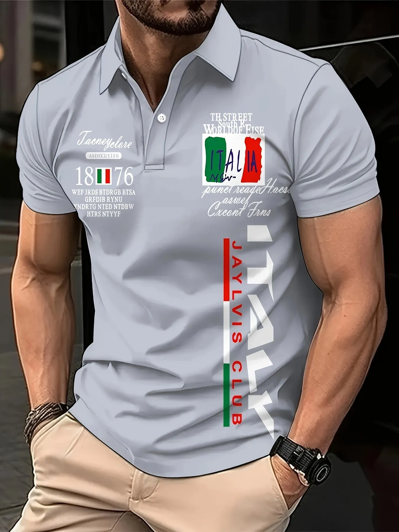 Italianinspired Mens Graphic Golf Shirts Stylish Comfortable Perfect for Golf