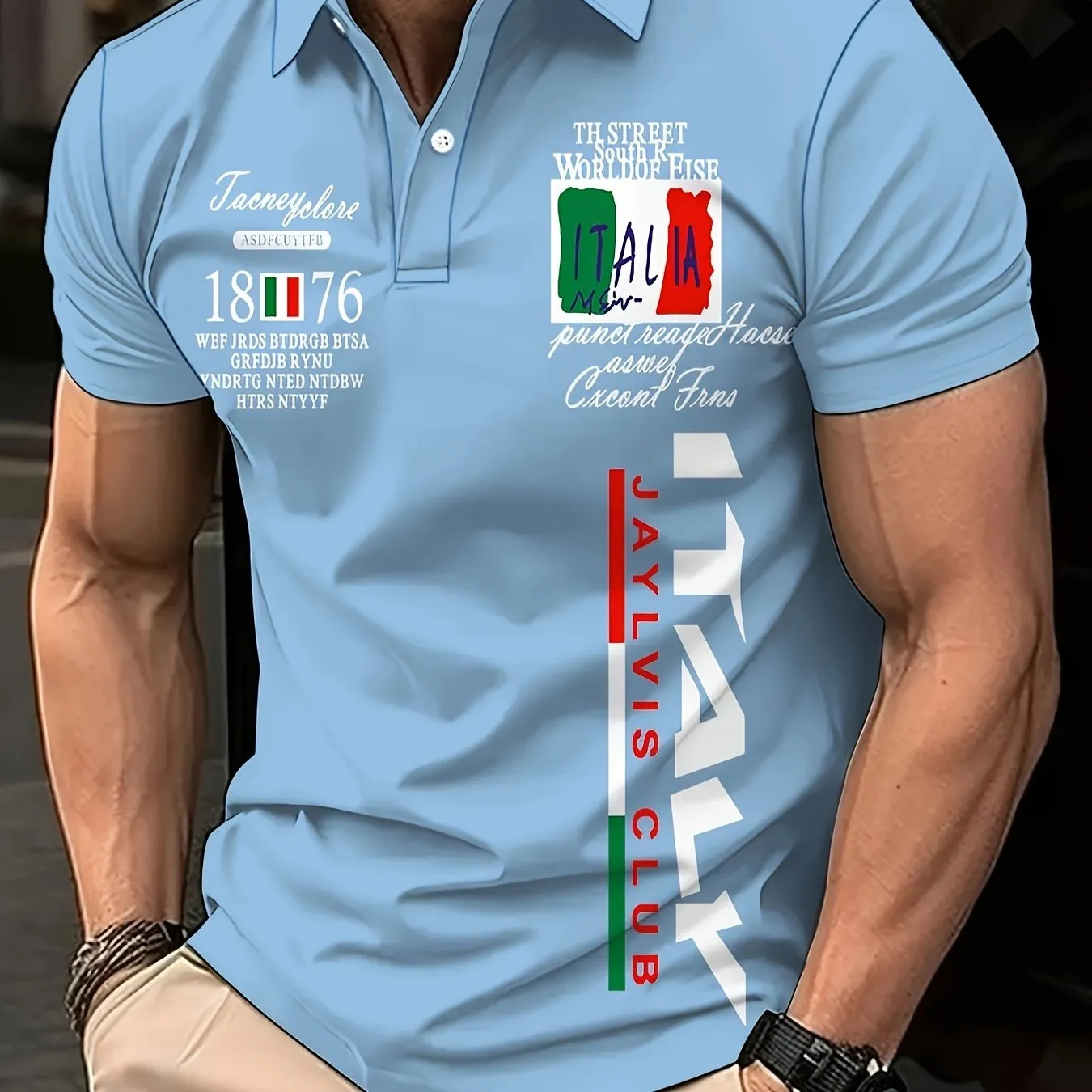 Italianinspired Mens Graphic Golf Shirts Stylish Comfortable Perfect for Golf