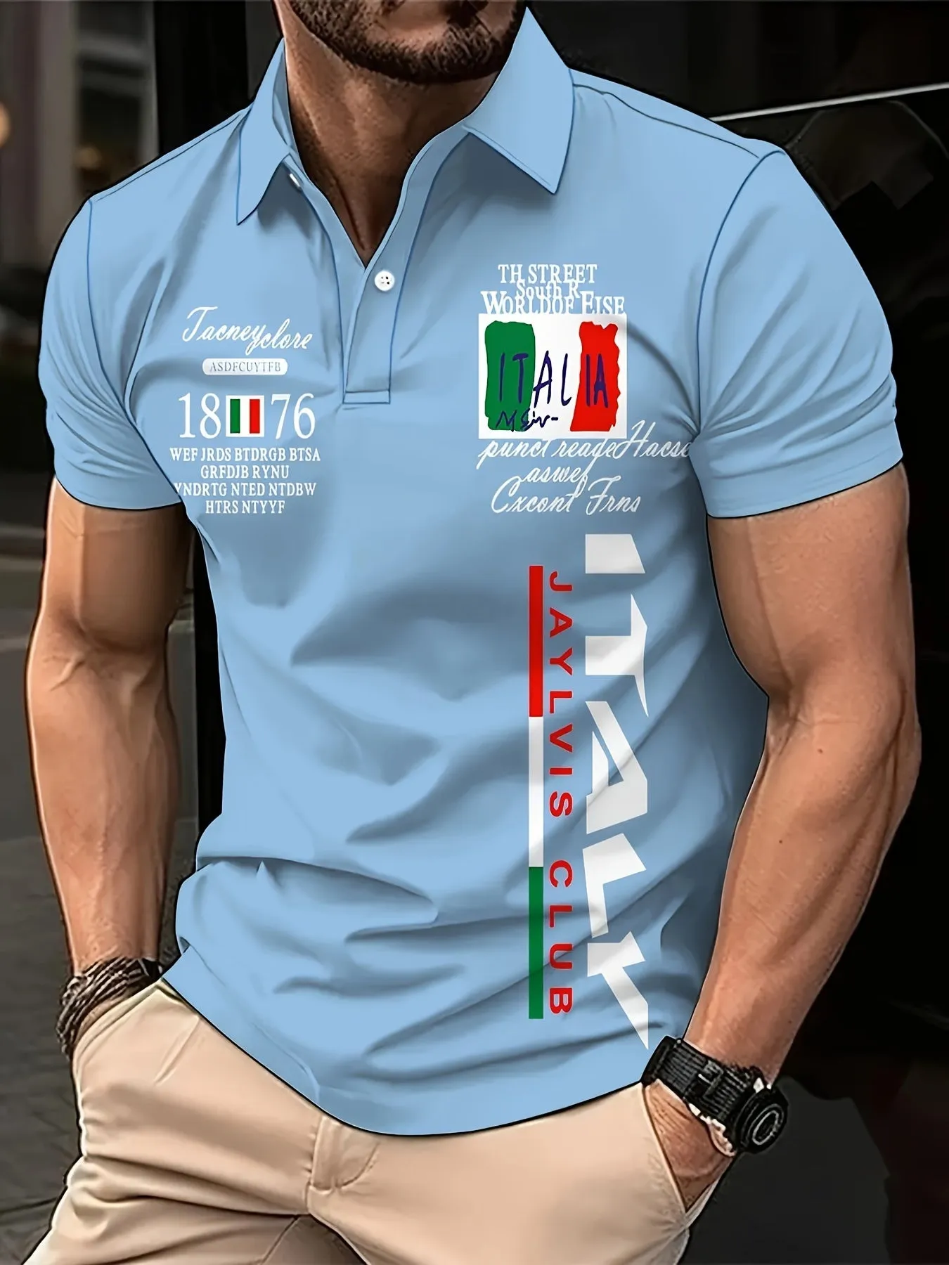 Italianinspired Mens Graphic Golf Shirts Stylish Comfortable Perfect for Golf