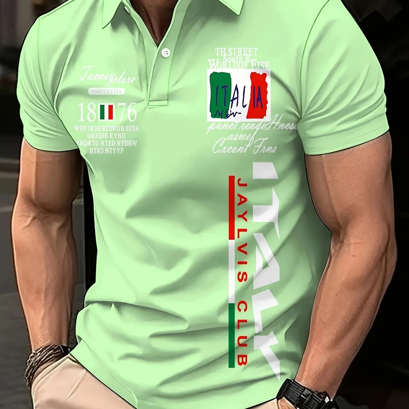 Italianinspired Mens Graphic Golf Shirts Stylish Comfortable Perfect for Golf