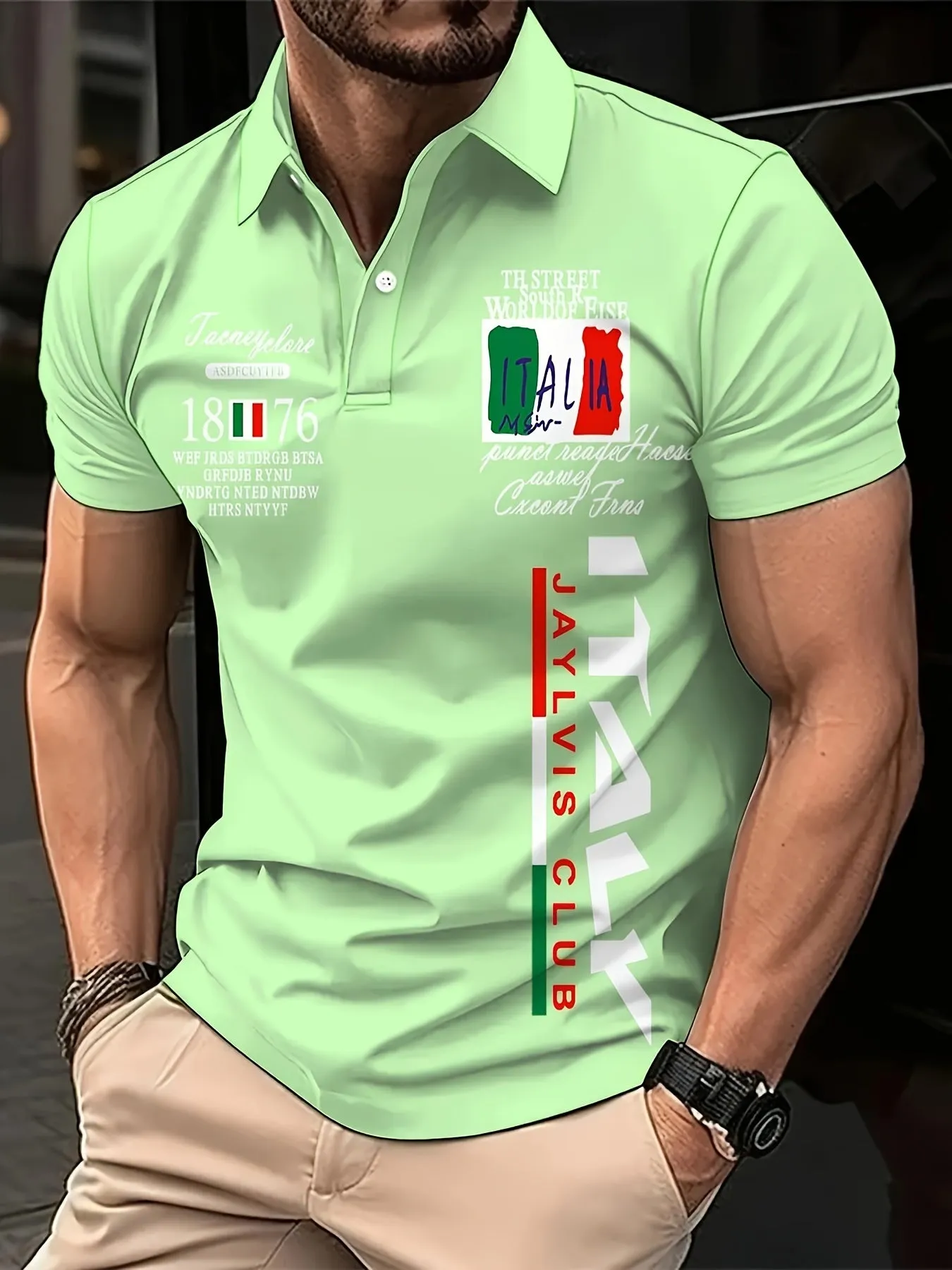 Italianinspired Mens Graphic Golf Shirts Stylish Comfortable Perfect for Golf