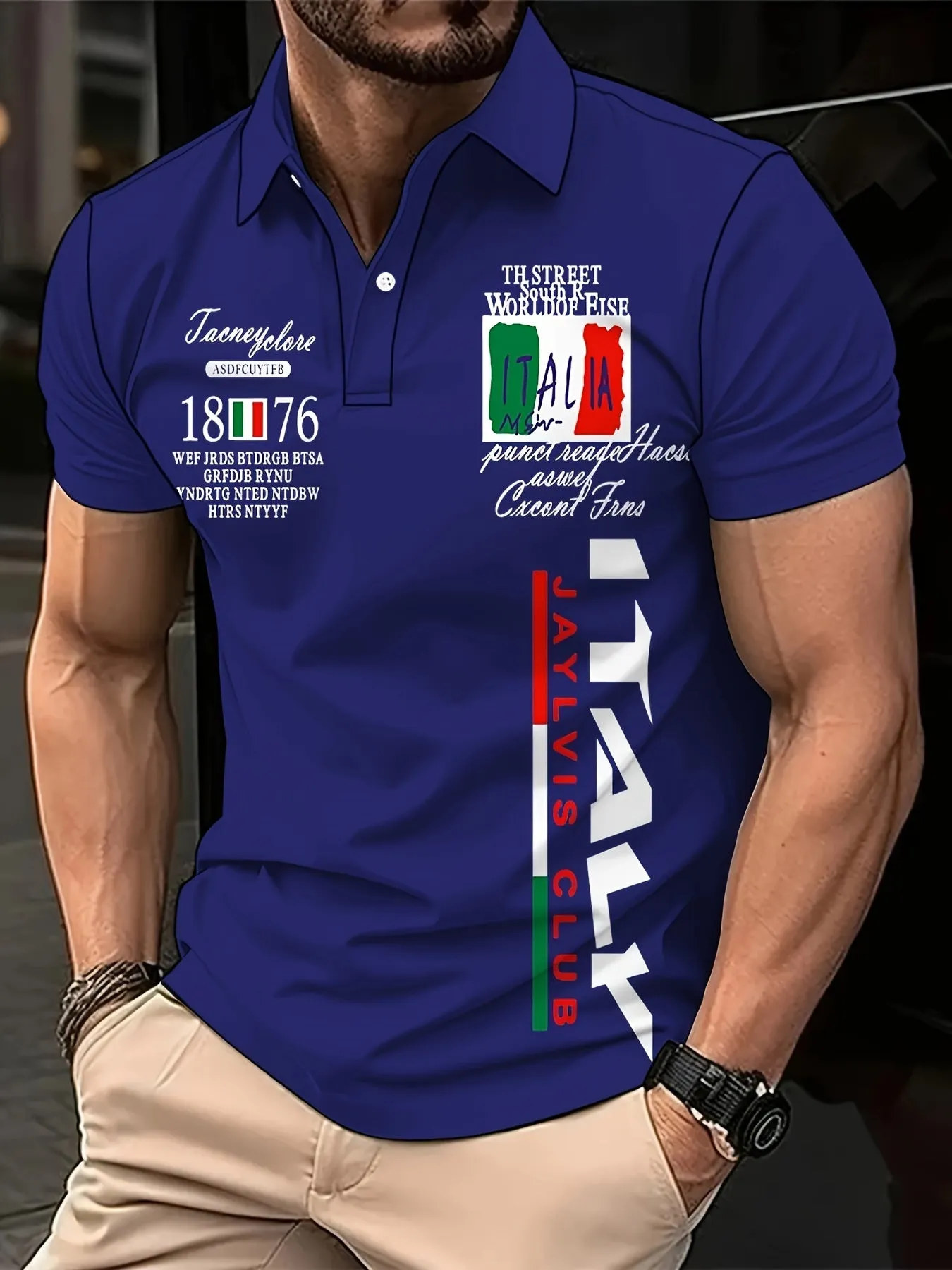 Italianinspired Mens Graphic Golf Shirts Stylish Comfortable Perfect for Golf