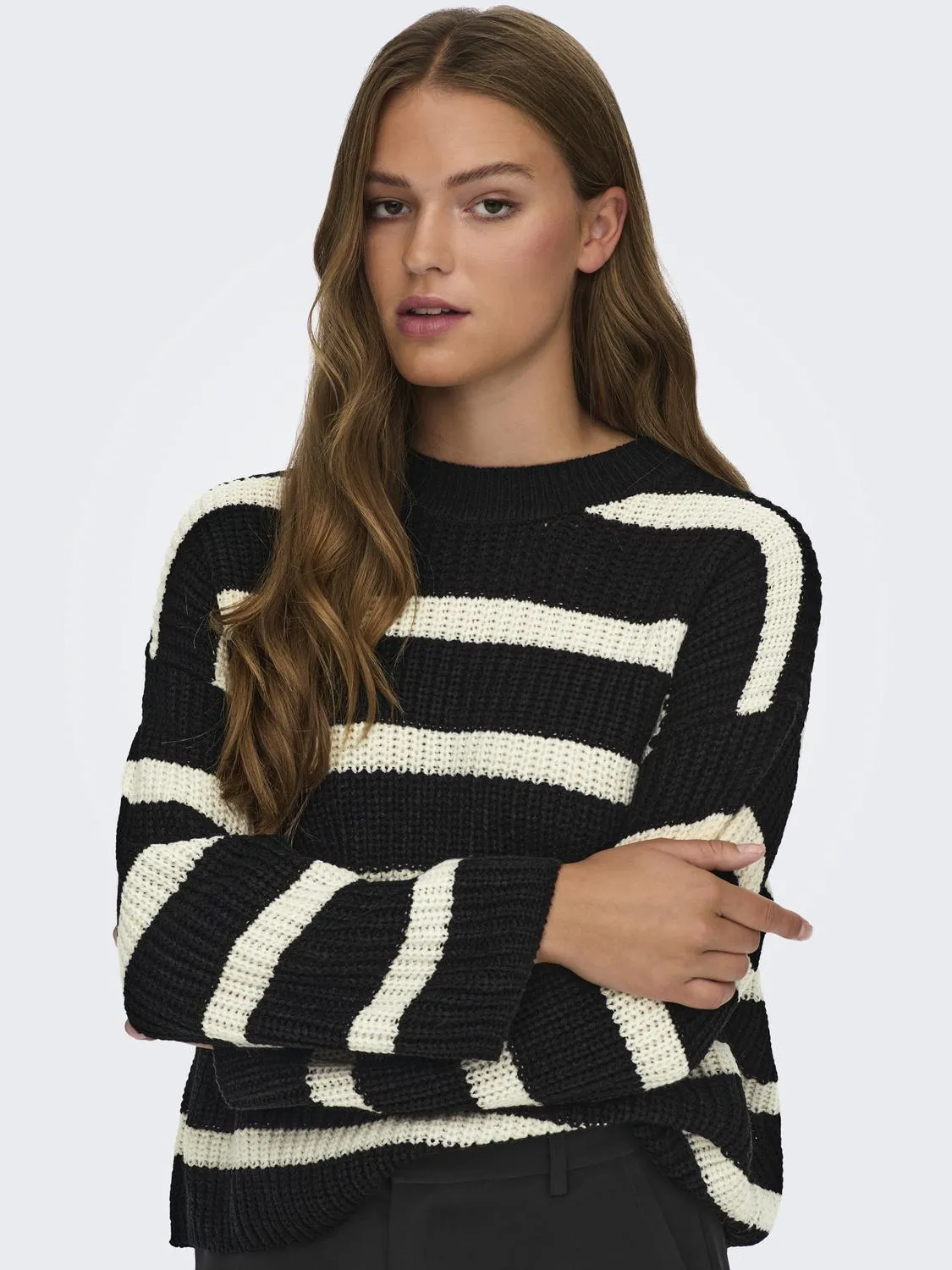 Justy Striped Knit - Black/Eggnog