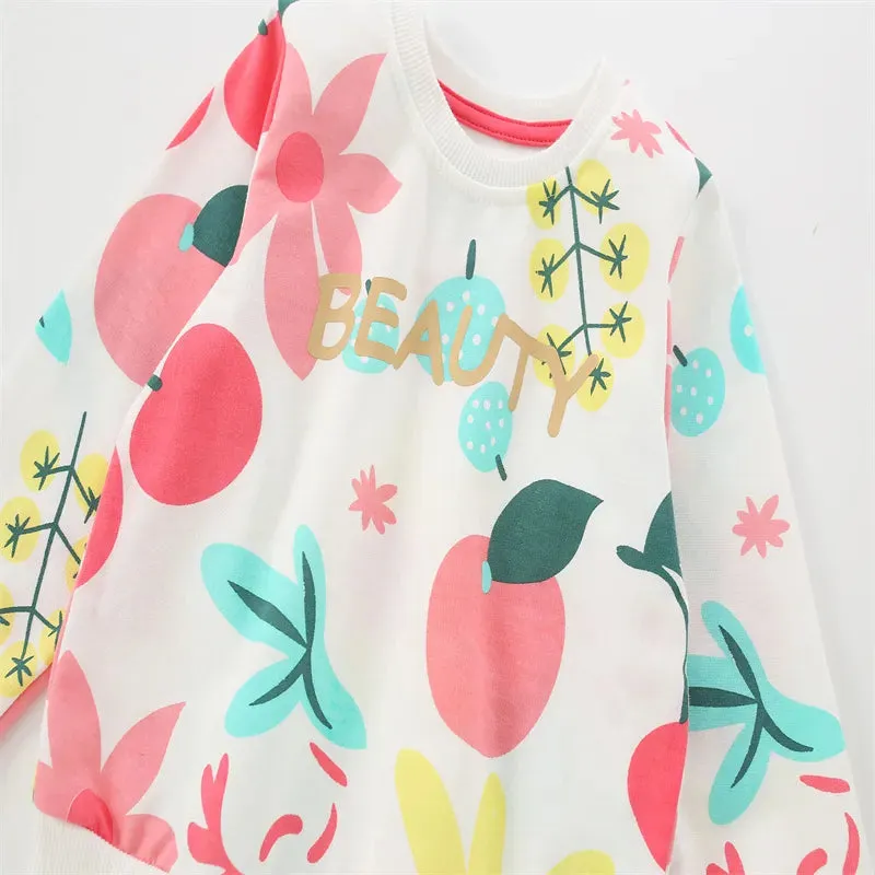 Kids Apples Print Girls Boys Sweatshirts for Winter