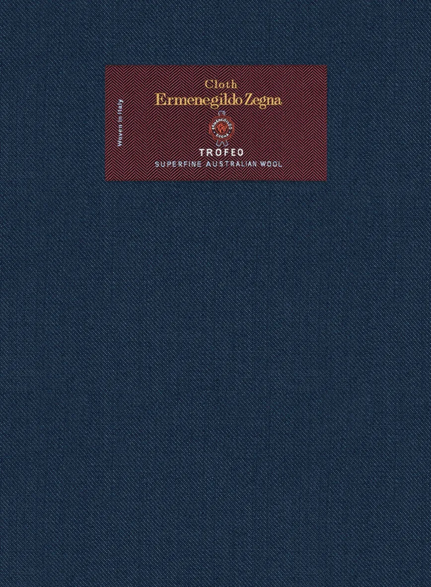 Lanificio Zegna Trofeo Flat Blue Wool Suit