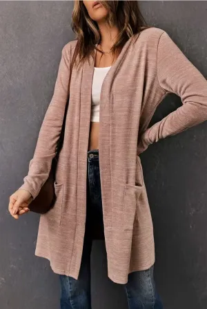Let It Be Pink Tunic Back Pocket Cardigan