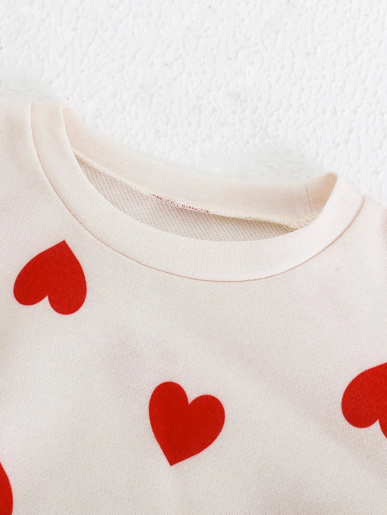 LVSANW Spring and autumn children's hoodie girls solid color full print love pullover long sleeve casual comfortable lovely shirt
