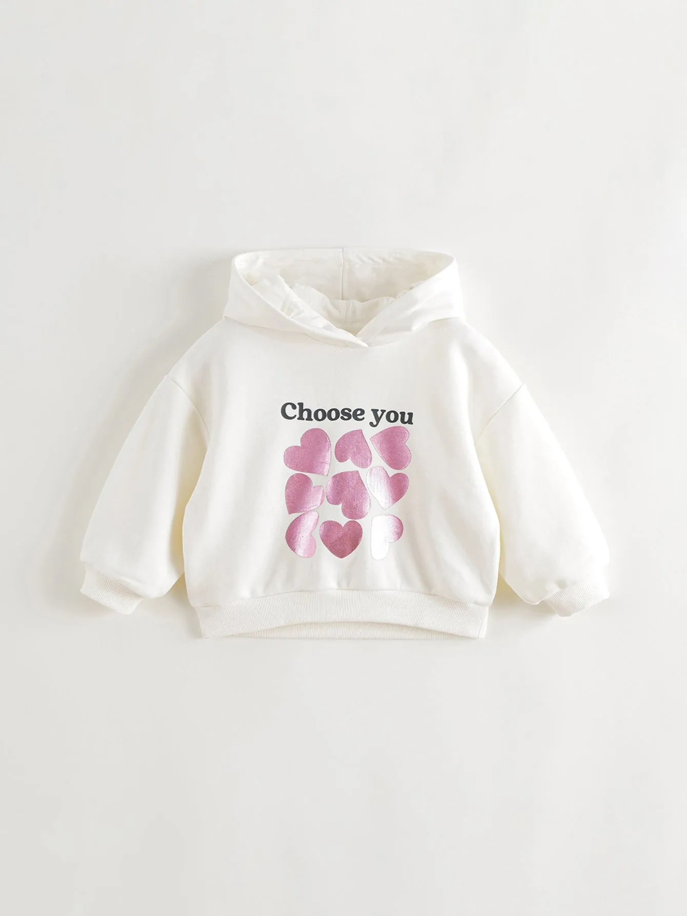MARC & JANIE Girls Love Print Hoodies Loose Sweatshirts 241351