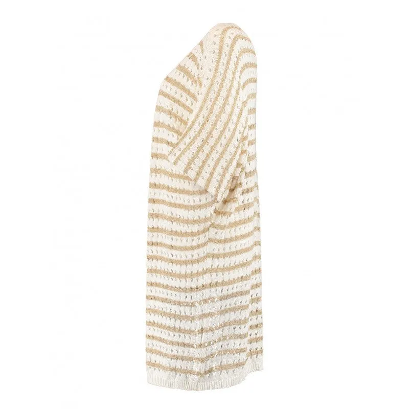 Meira Beige Stripe Cardigan