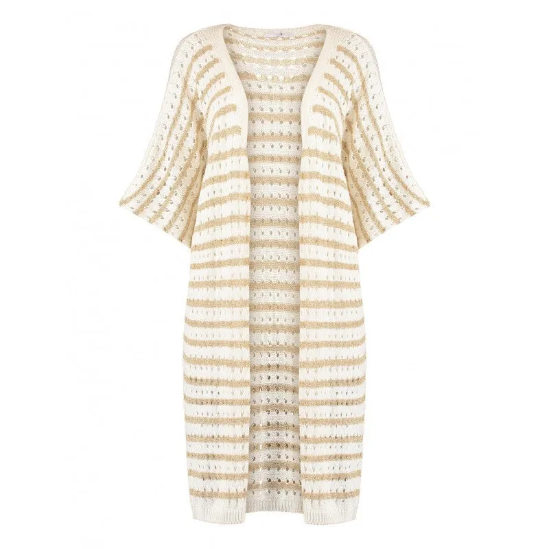 Meira Beige Stripe Cardigan
