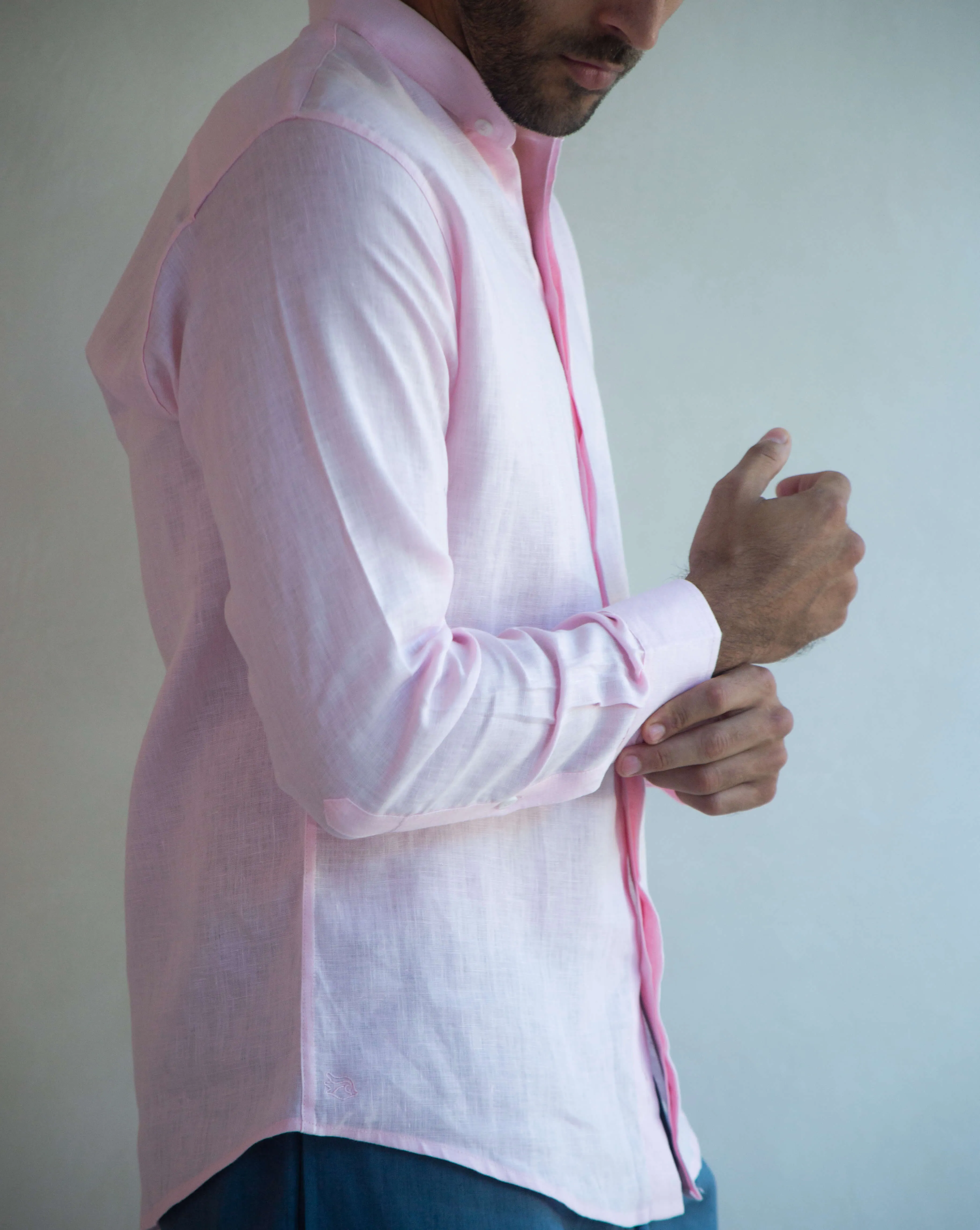 MENORCA Linen Shirt - Light Pink/Light Pink