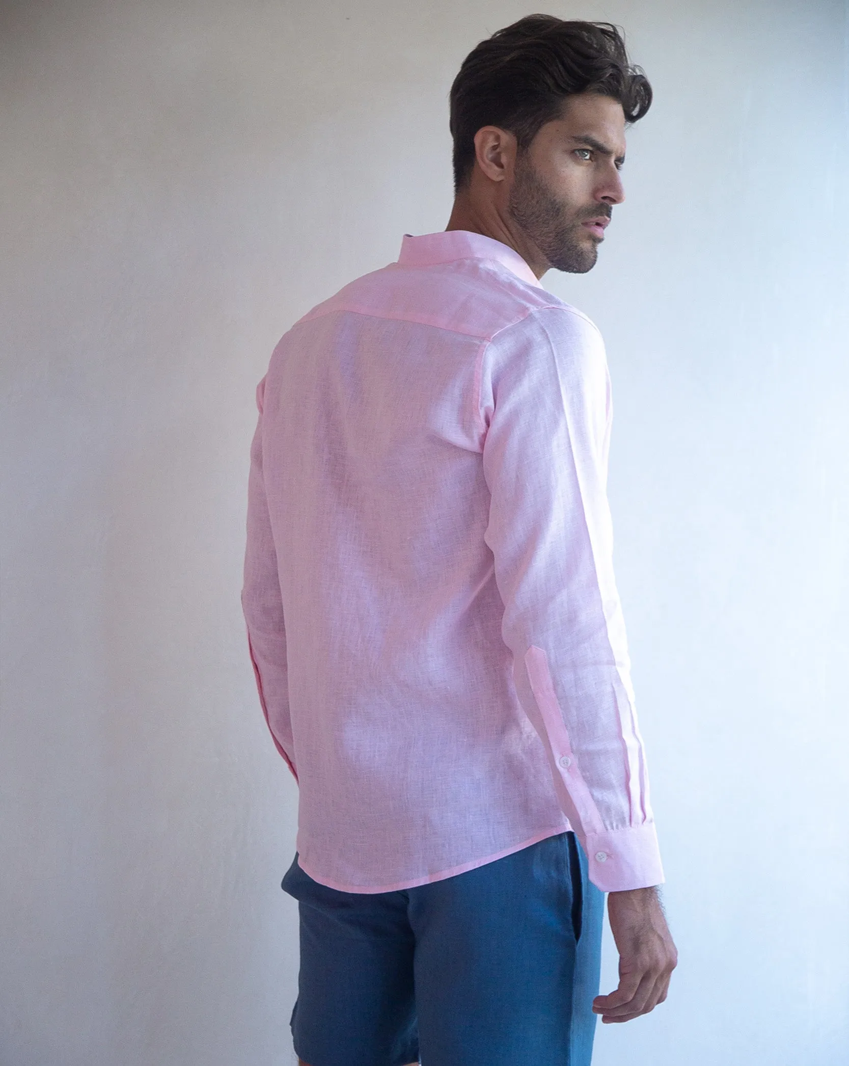 MENORCA Linen Shirt - Light Pink/Light Pink