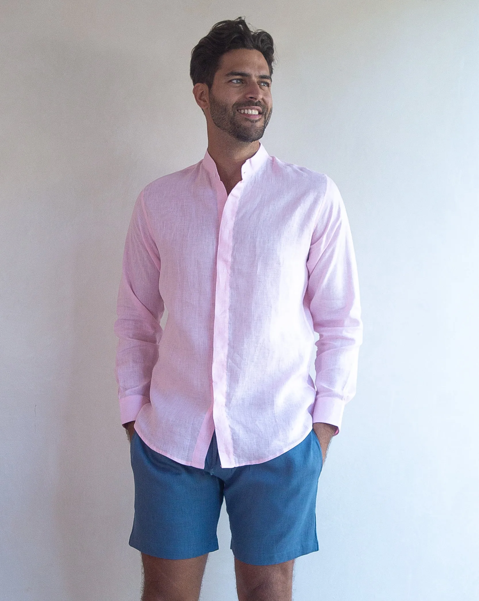 MENORCA Linen Shirt - Light Pink/Light Pink