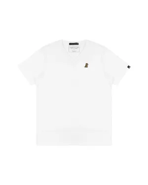 Mens V-Neck Jersey T-shirt - White A36