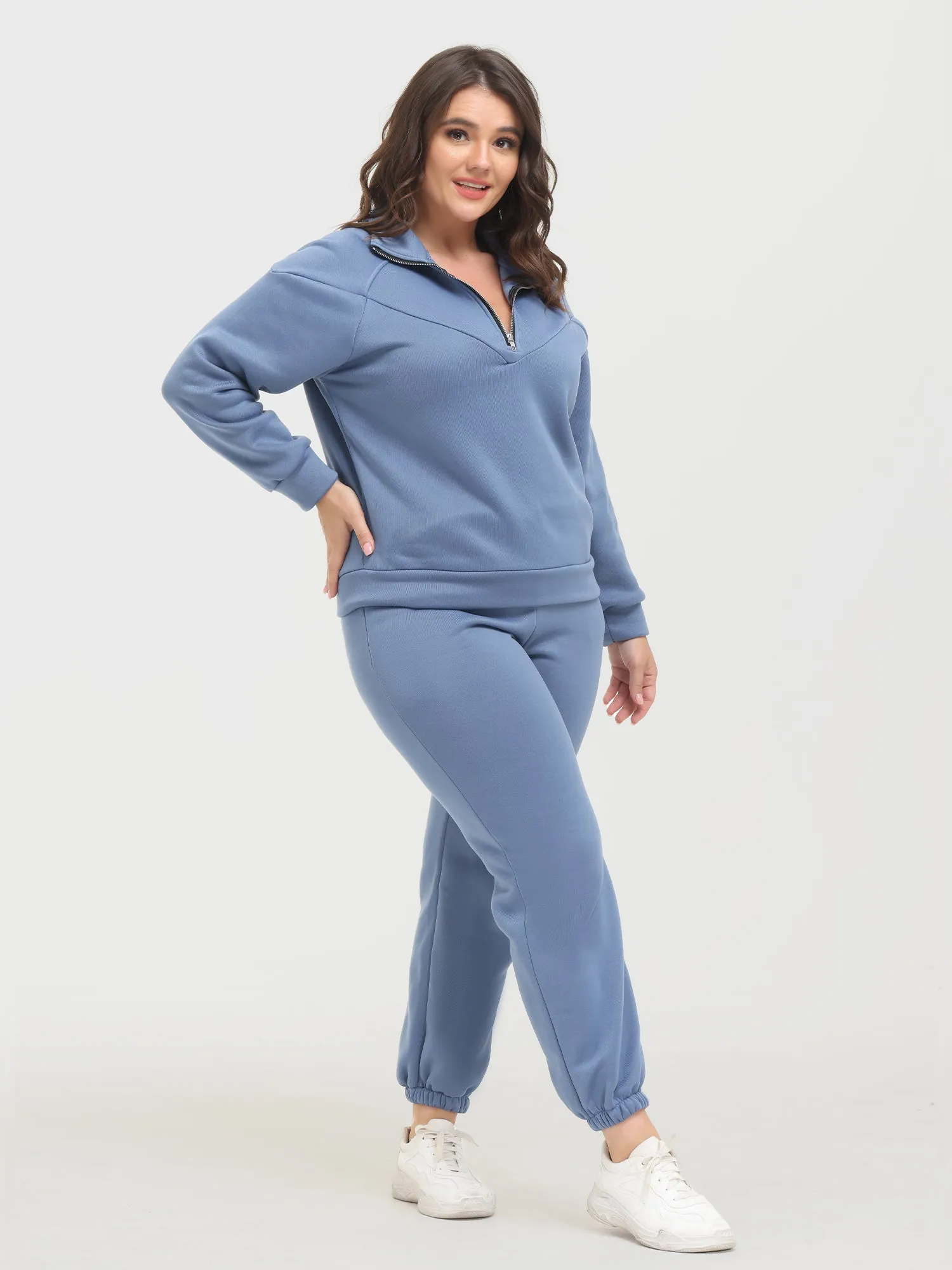 Midsize Long Sleeve Fleece Sweatershirt and Jogger Pants Set