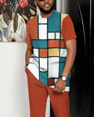 Mondrian Inspired 2-Piece Men's Set
