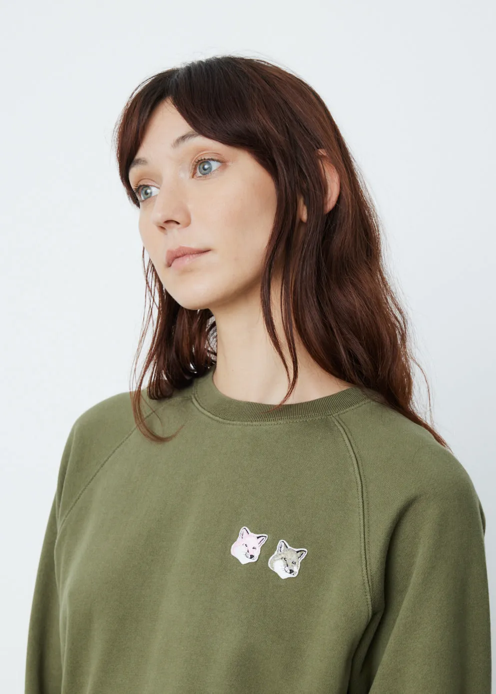 Monochrome Double Fox Head Adjusted Sweatshirt