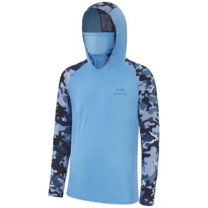 M’s UPF 50  Camo Sleeve Hoodie Shirt with Neck Gaiter