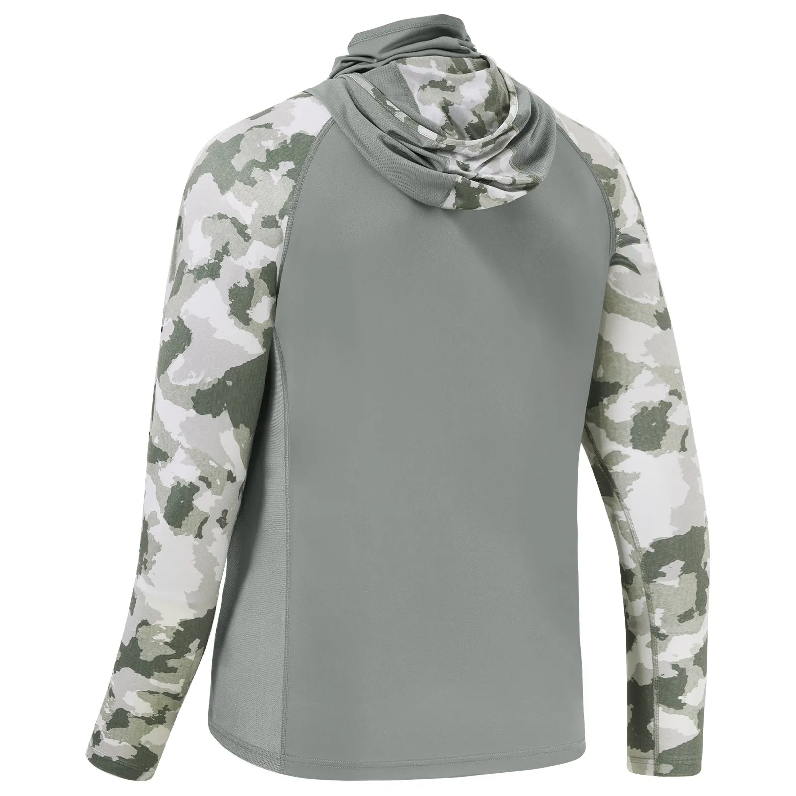 M’s UPF 50  Camo Sleeve Hoodie Shirt with Neck Gaiter