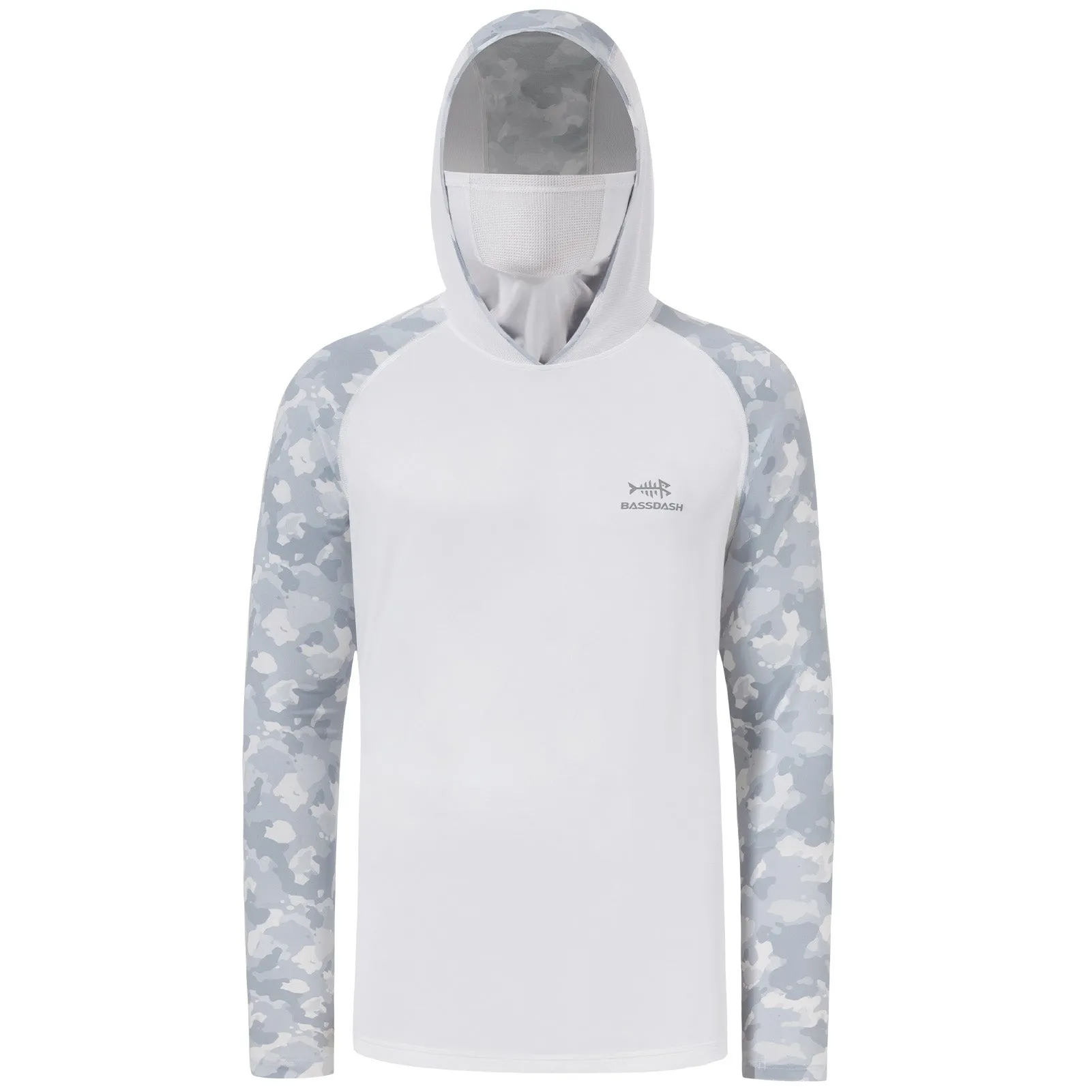 M’s UPF 50  Camo Sleeve Hoodie Shirt with Neck Gaiter