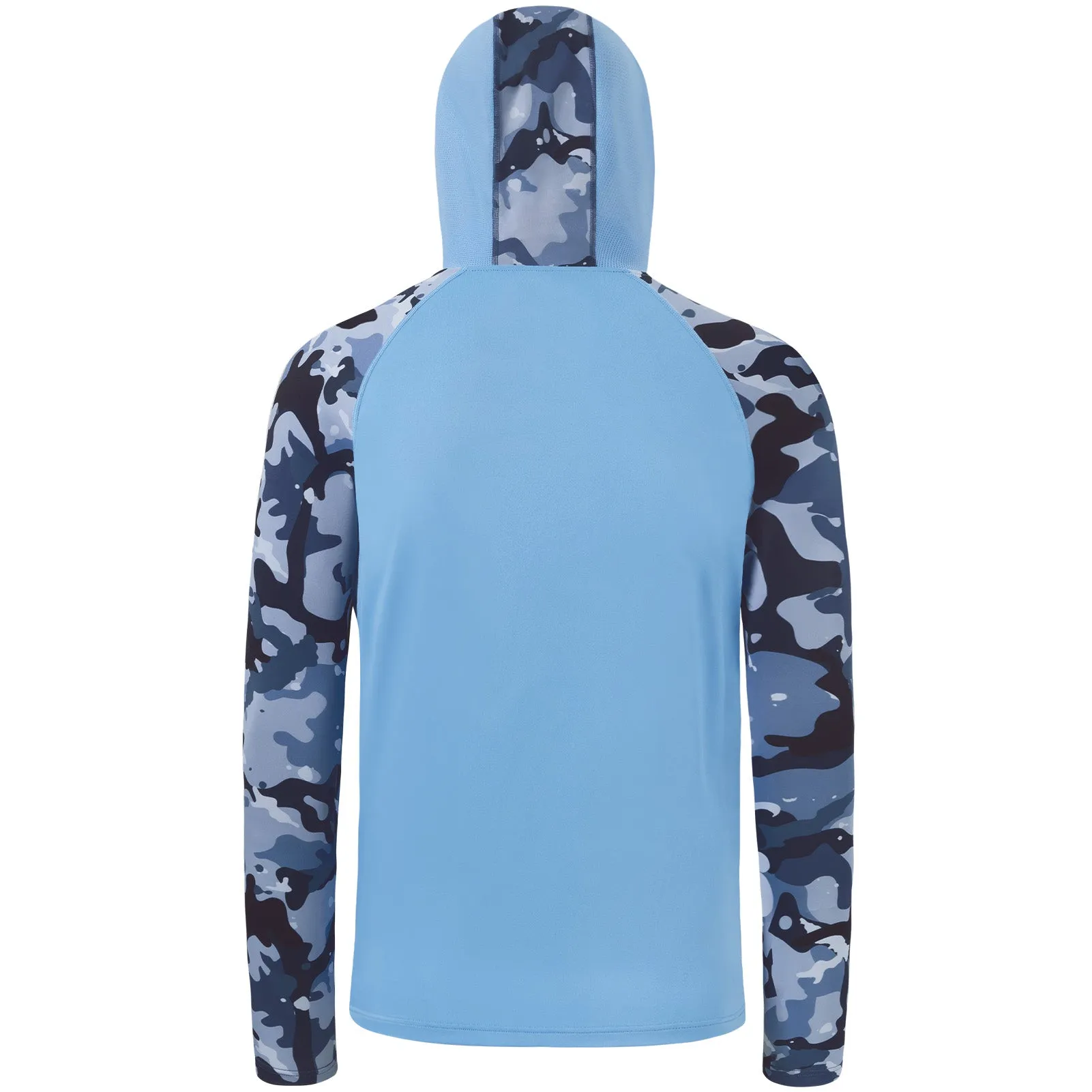 M’s UPF 50  Camo Sleeve Hoodie Shirt with Neck Gaiter