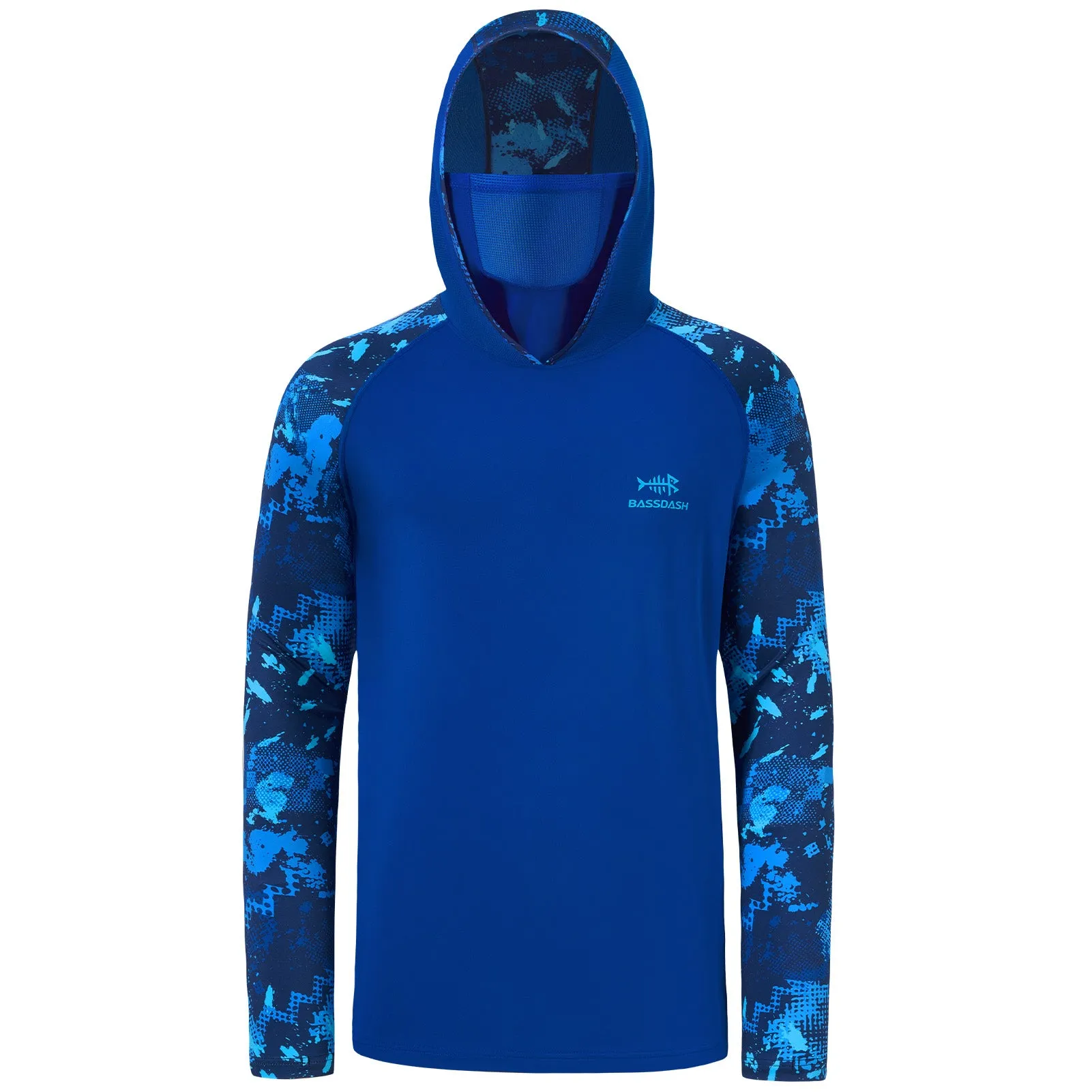 M’s UPF 50  Camo Sleeve Hoodie Shirt with Neck Gaiter