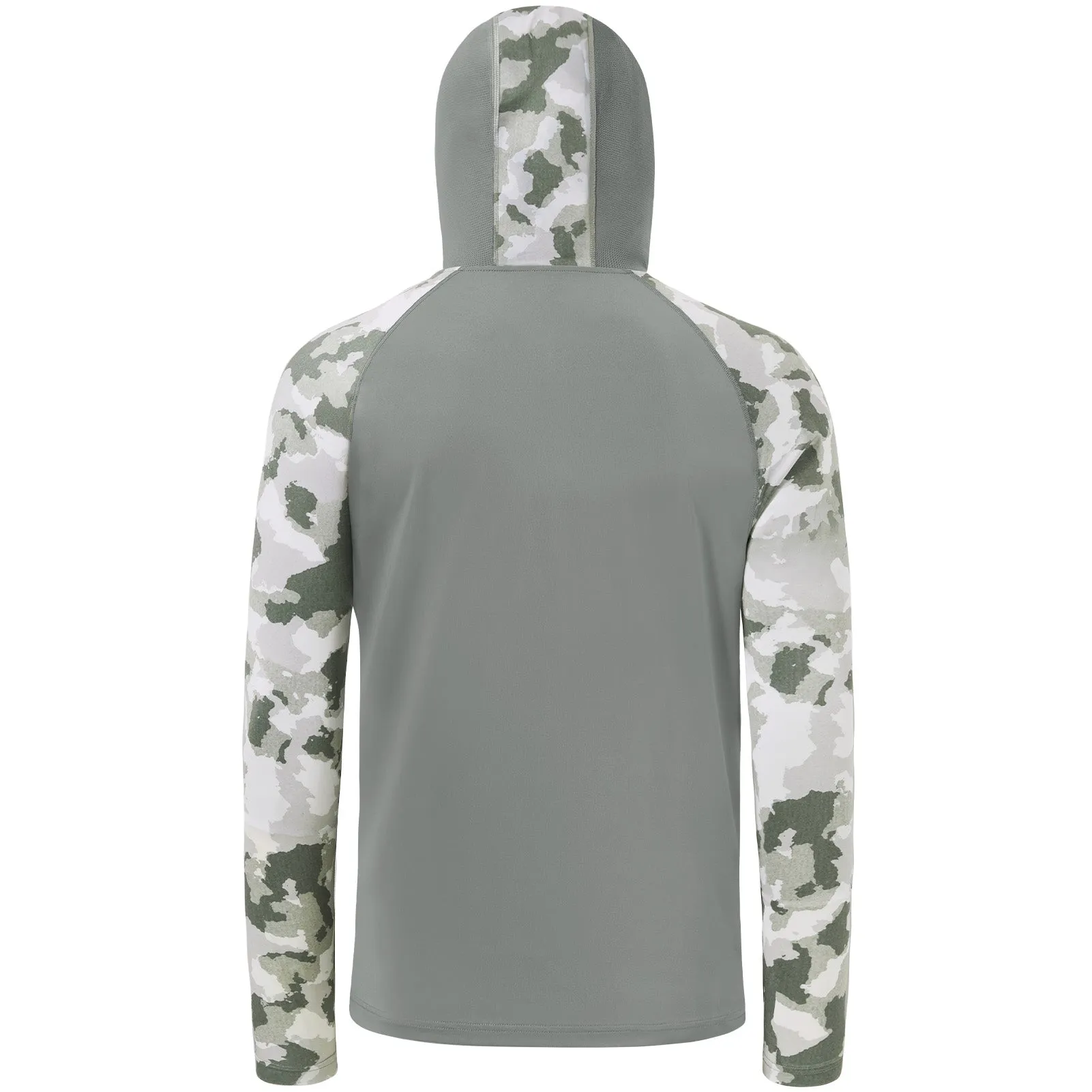 M’s UPF 50  Camo Sleeve Hoodie Shirt with Neck Gaiter