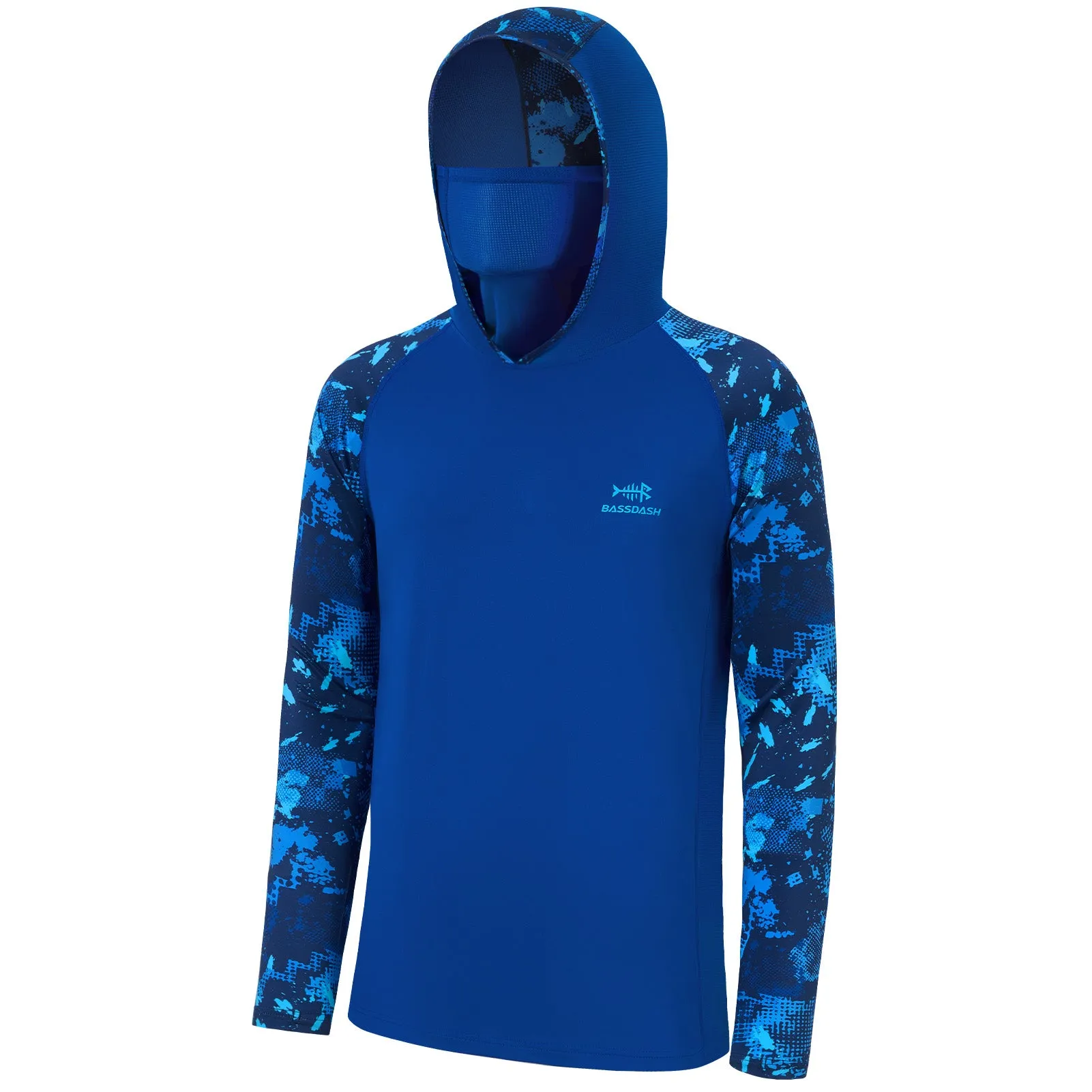 M’s UPF 50  Camo Sleeve Hoodie Shirt with Neck Gaiter