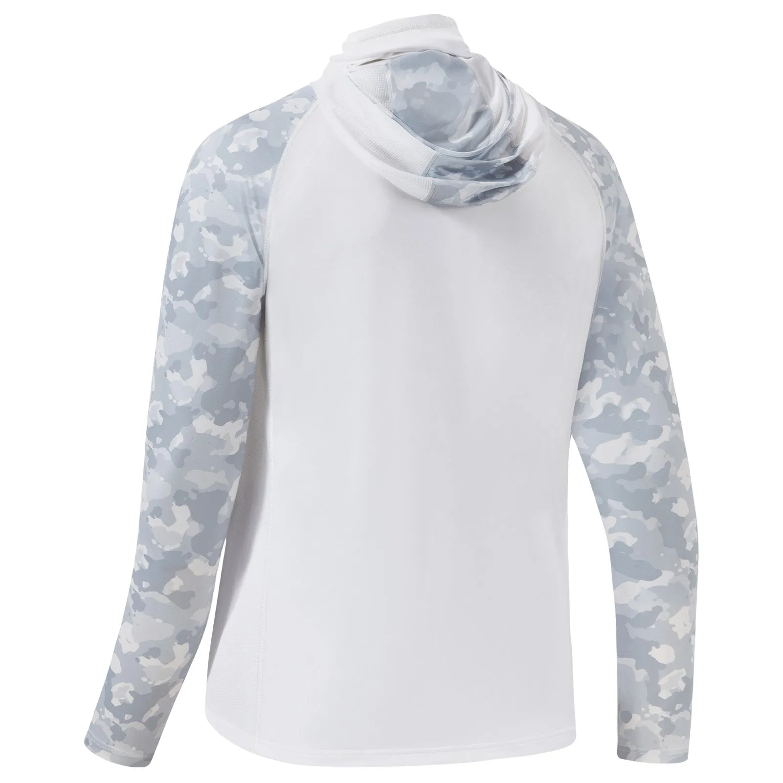 M’s UPF 50  Camo Sleeve Hoodie Shirt with Neck Gaiter