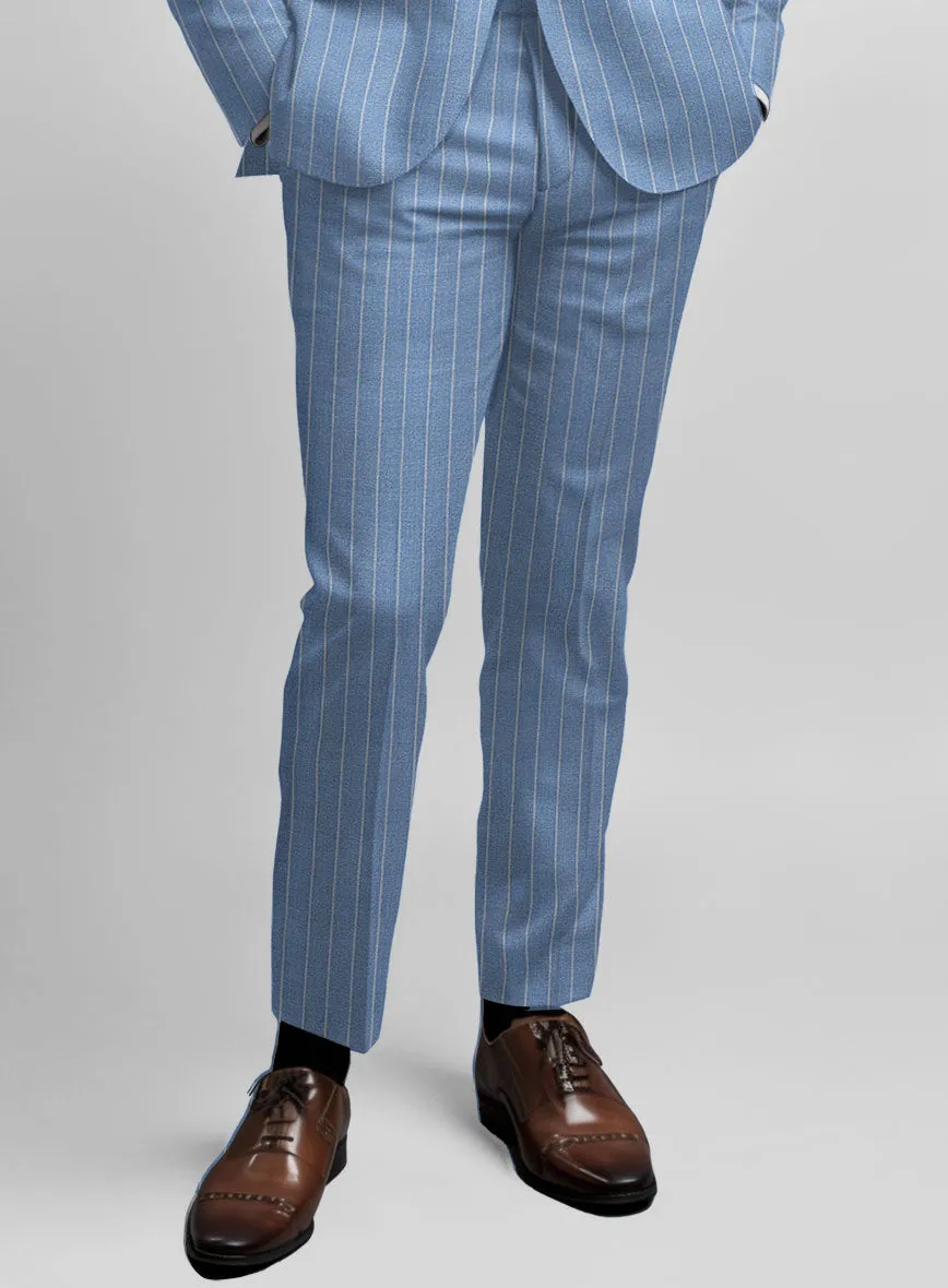 Napolean Gavino Stripe Light Blue Wool Suit