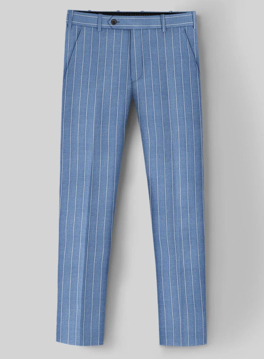 Napolean Gavino Stripe Light Blue Wool Suit