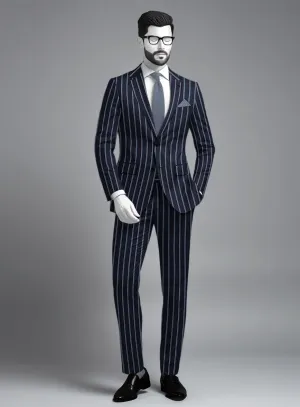 Napolean Vanda Navy Blue Wool Suit