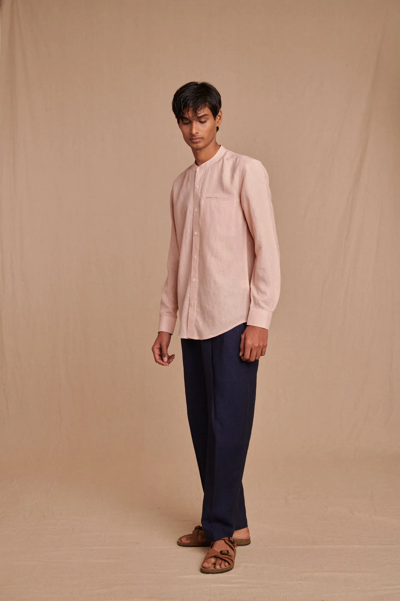 Neel Linen Denim Men's Pleated Tappered Pants