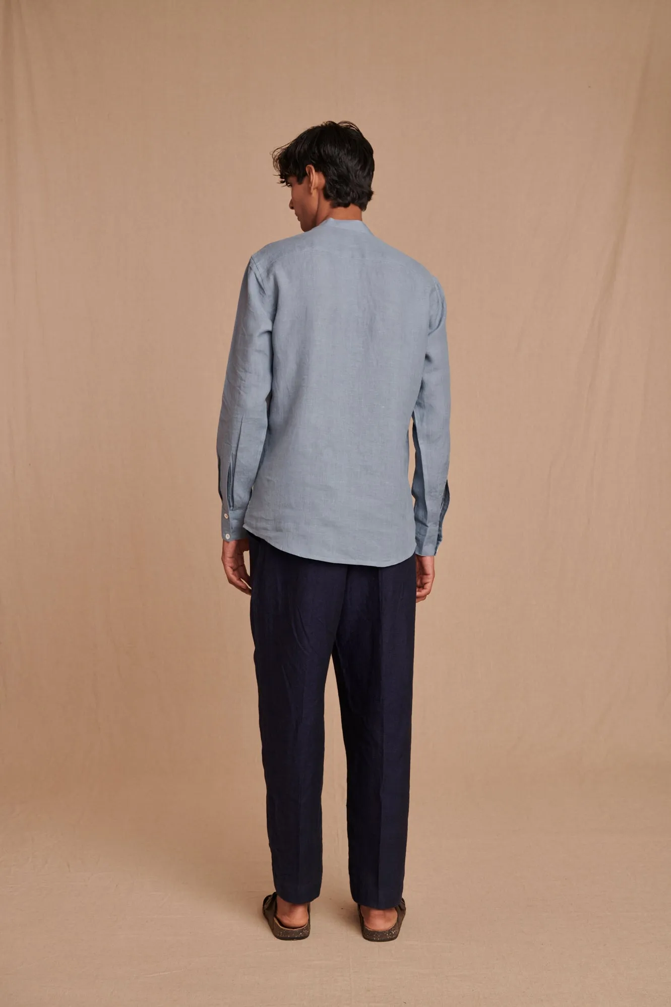Neel Linen Denim Men's Pleated Tappered Pants