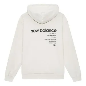 New Balance Logo Printing Sports Loose Couple Style White Sweatshirt