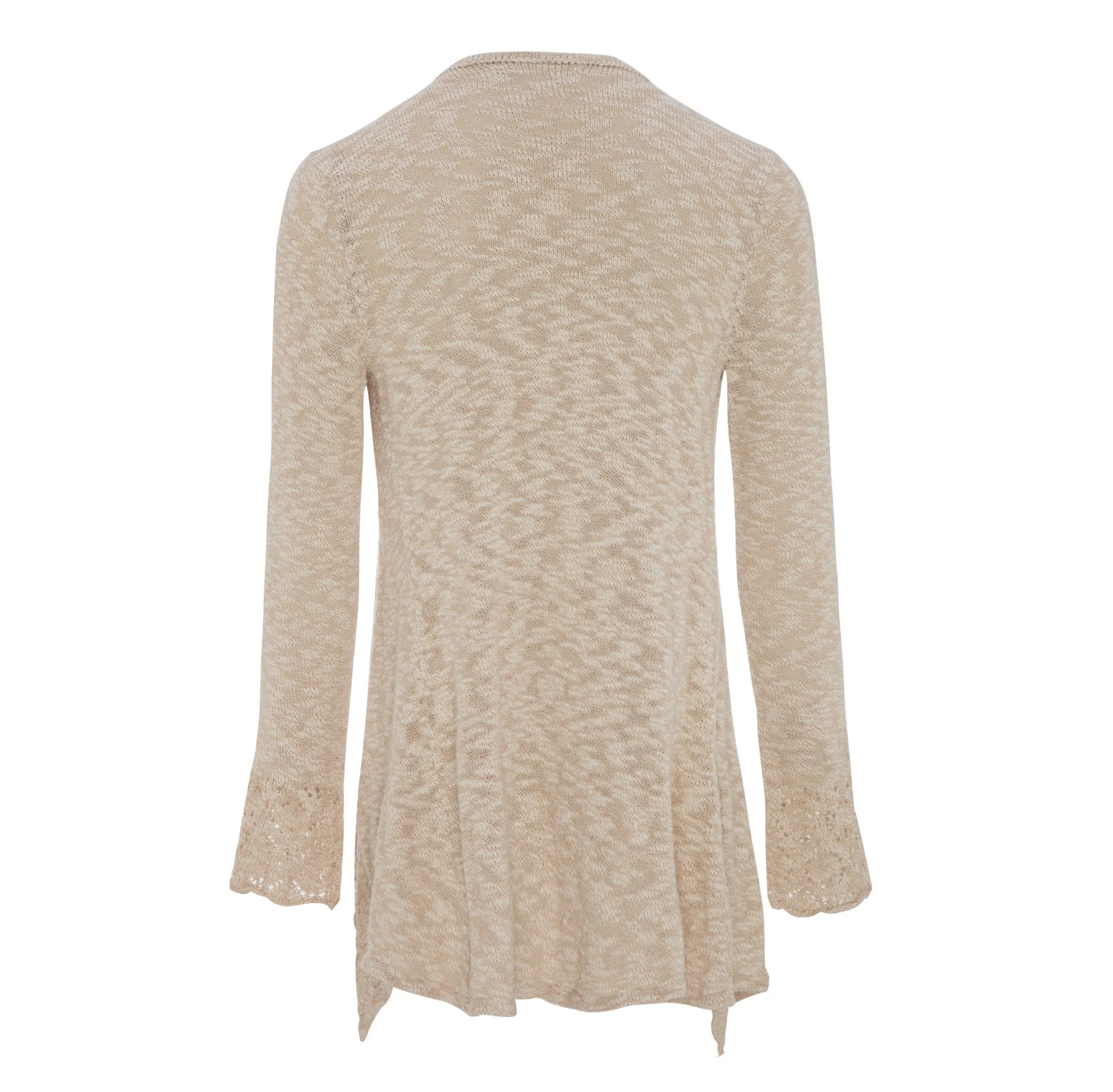 Organic Cotton Blend Lace Open Cardigan