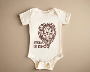 Organic Jesus Is King Bodysuit: Cream   Brown